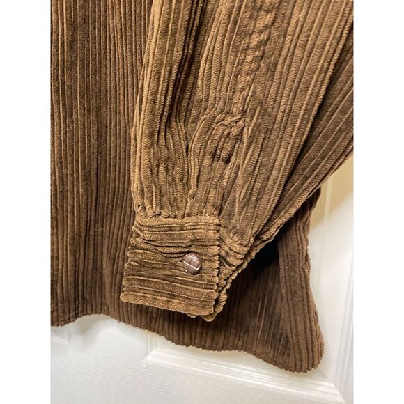 Brandon Thomas Cordoroy Jacket Zip Y2K VTG Cotton Flannel Lined 1X Leather Men's - Picture 6 of 10